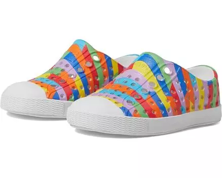Кроссовки Native Shoes Jefferson Sugarlite Print, цвет Shell White/Shell White/Rainbow Multi Stripe 2