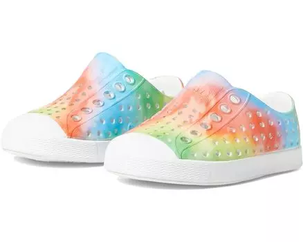 Кроссовки Native Shoes Jefferson Sugarlite Print, цвет Shell White/Shell White/Rainbow Tie-Dye