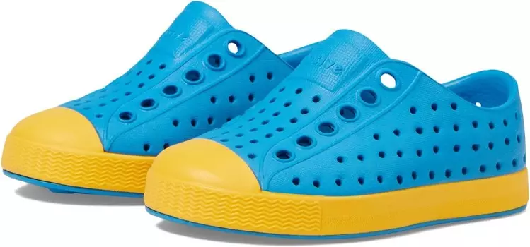 Кроссовки Native Shoes Kids Jefferson, цвет Wave Blue/Pollen Yellow