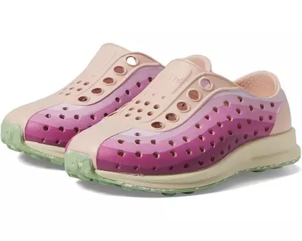 Кроссовки Native Shoes Kids Robbie Print, цвет Chameleon Pink/Bone White/Fig Speckle Rubber/Twilight Foggy Fade