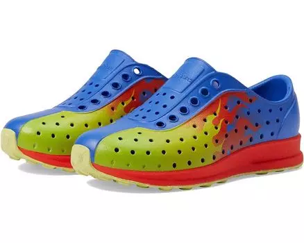 Кроссовки Native Shoes Robbie Sugarlite Print, цвет UV Blue/Fire Red/Chartreuse Flame/Celery Speckle Rubber