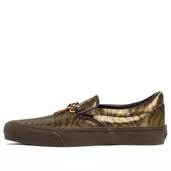 Кроссовки needles x vault classic slip-on v 'animal print - brown' Vans, коричневый