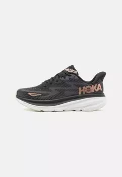 Кроссовки нейтральные CLIFTON 9 HOKA, цвет black/rose gold