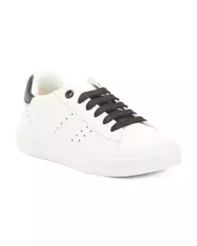 Кроссовки Nettuno из кожи наппа (Little Kid, Big Kid) Geox, белый/черный