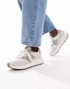 Кроссовки New Balance 370 в кремово-белом и леопардовом цветах