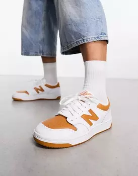 Кроссовки New Balance 480, белый, оранжевый