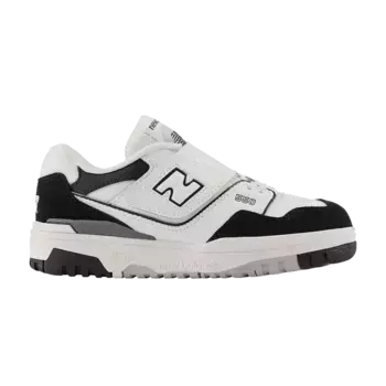 Кроссовки New Balance 550 Bungee Lace Top Strap Little Kid White Black Rain Cloud, белый