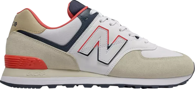 Кроссовки New Balance 574 'Bone Toro Red', кремовый