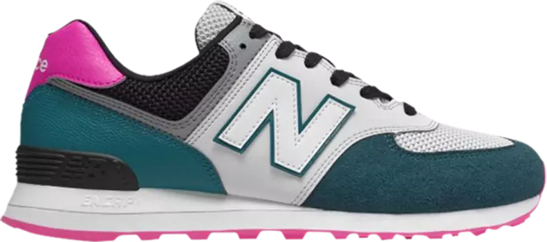 Кроссовки New Balance 574 'Dark Neptune Peony', зеленый