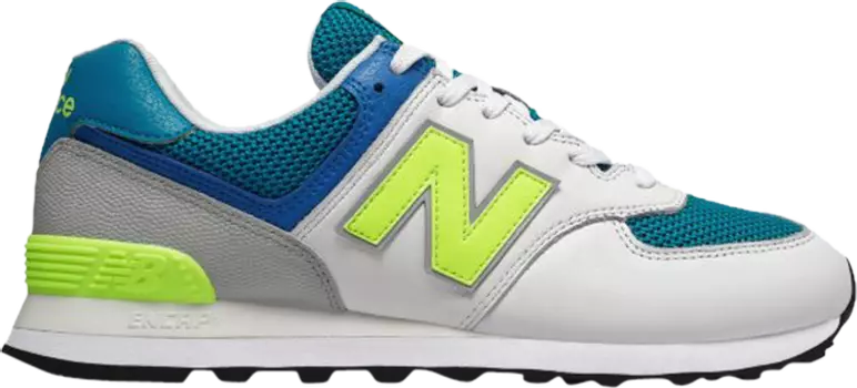 Кроссовки New Balance 574 'Deep Ozone Blue Bleached Lime', синий