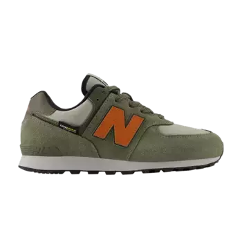 Кроссовки New Balance 574 Big Kid Dark Olivine Infield Clay, зеленый