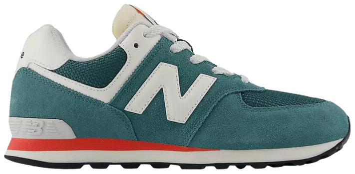 Кроссовки New Balance 574 Big Kid 'New Spruce Blast Red', зеленый