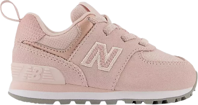 Кроссовки New Balance 574 Bungee Lace Toddler 'Pink Haze White', розовый