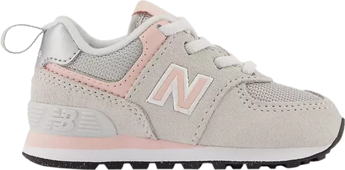 Кроссовки New Balance 574 Bungee Toddler 'Core Pack - Rain Cloud Pink Haze', серый