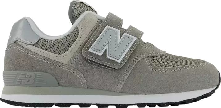 Кроссовки New Balance 574 Hook and Loop Little Kid Wide 'Core Pack - Grey White', серый