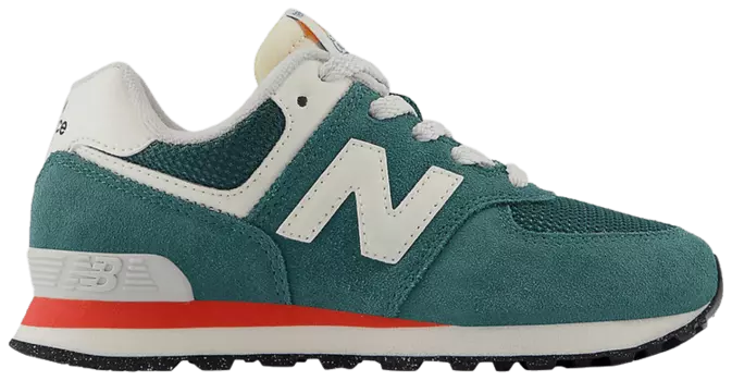 Кроссовки New Balance 574 Little Kid 'New Spruce Blast Red', зеленый