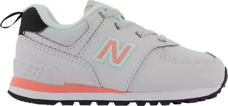 Кроссовки New Balance 574 Toddler 'Fashion Metallic - Summer Fog Pink Mint', серый
