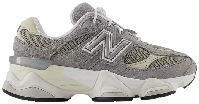 Кроссовки New Balance 9060 Bungee Lace Little Kid 'Slate Grey Timberwolf', серый