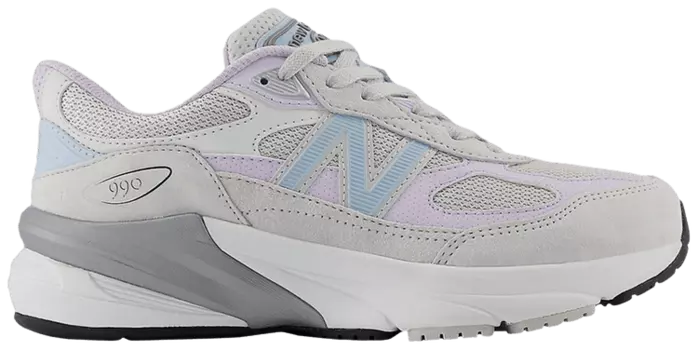 Кроссовки New Balance 990v6 Big Kid 'Grey Matter Bright Lavender', серый