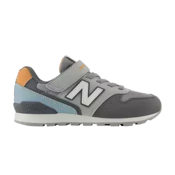 Кроссовки New Balance 996 Bungee Lace Top Strap Big Kid Wide Grey White Blue, серый