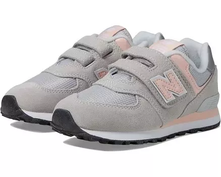 Кроссовки New Balance Kids 574 Core Hook & Loop, цвет Rain Cloud/Pink Haze 1