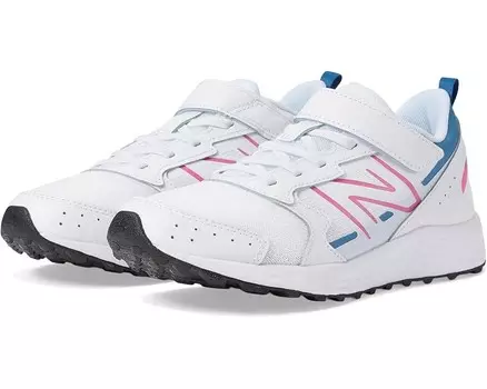 Кроссовки New Balance Kids Fresh Foam 650 Bungee Lace with Top Strap, цвет White/Real Pink