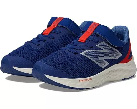 Кроссовки New Balance Kids Fresh Foam Arishi v4 Bungee Lace with Top Strap, цвет Inkwell/Neo Flame