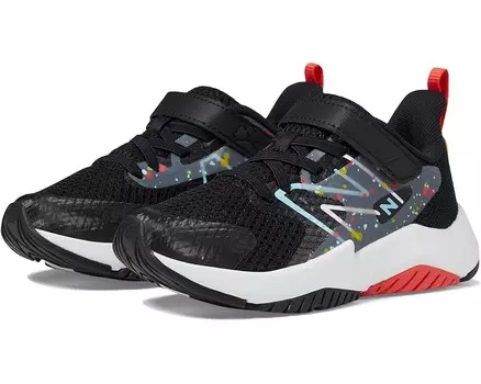 Кроссовки New Balance Kids Rave Run v2 Bungee Lace with Top Strap, цвет Black/Blast Red