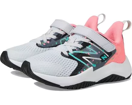 Кроссовки New Balance Kids Rave Run v2 Bungee Lace with Top Strap, цвет Quartz Grey/Ultra Pink