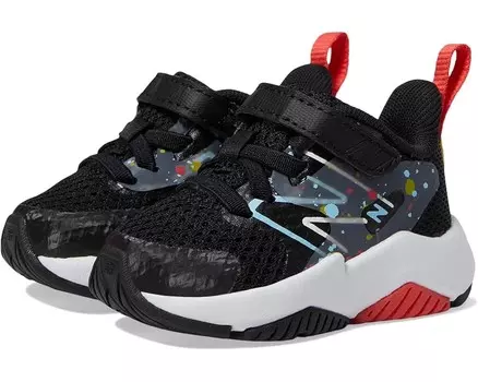 Кроссовки New Balance Kids Rave Run v2 Bungee Lace with Top Strap, цвет Black/Blast Red