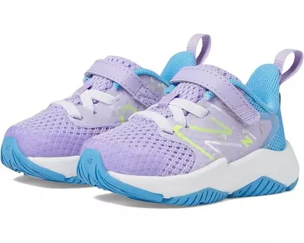 Кроссовки New Balance Kids Rave Run v2 Bungee Lace with Top Strap, цвет Lilac Glo/Sky Blue
