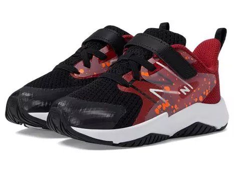 Кроссовки New Balance Kids Rave Run v2 Bungee Lace with Hook-and-Loop Top Strap, цвет Black/True Red