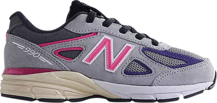 Кроссовки New Balance Kith x United Arrows & Sons x 990v4 Little Kid, серый
