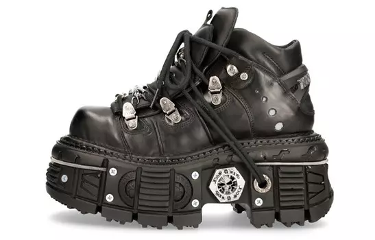 Кроссовки NEW ROCK Lifestyle Shoes Unisex High-top Metallic Black, черный