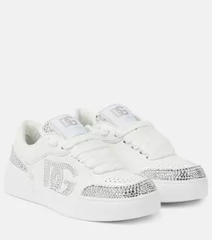Кроссовки new roma из кожи с декором Dolce&Gabbana, белый
