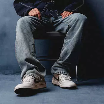 Кроссовки Nike Air 1 Low 85 *Metallic Blue* Air Jordan, белый