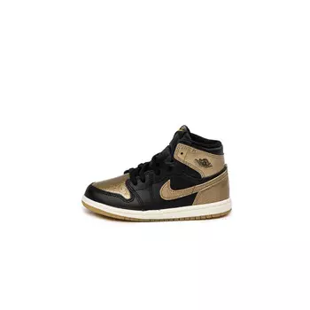Кроссовки nike air 1 retro high og *black and gold* *td* Jordan, черный
