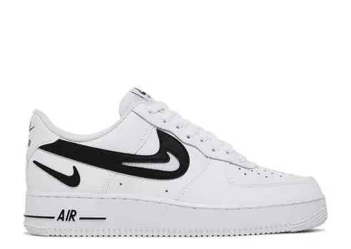 Кроссовки Nike AIR FORCE 1 '07 'CUT OUT SWOOSH - WHITE BLACK', белый