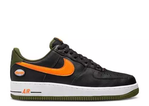 Кроссовки Nike AIR FORCE 1 '07 LV8 'HOOPS - BLACK TOTAL ORANGE', черный