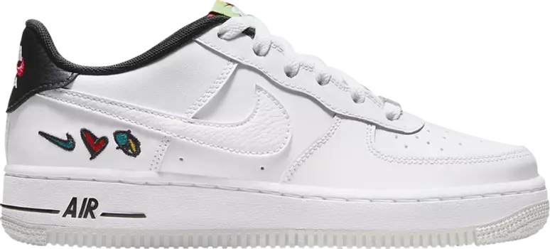 Кроссовки Nike Air Force 1 '07 LV8 3 GS 'Peace Love Nike', белый