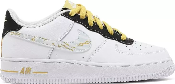 Кроссовки Nike Air Force 1 '07 LV8 GS 'Gold Links Zebra Print', белый