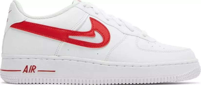 Кроссовки Nike Air Force 1 GS 'Cut-Out Swoosh - White University Red', белый