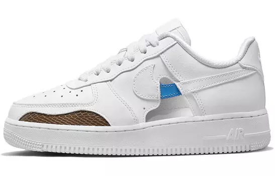 Кроссовки Nike Air Force 1 Low '07 с вырезами, белые (W)
