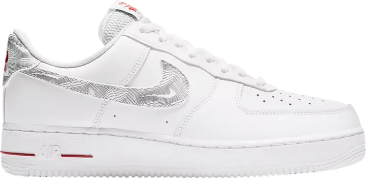 Кроссовки Nike Air Force 1 Low 'Topography Pack - White University Red', белый