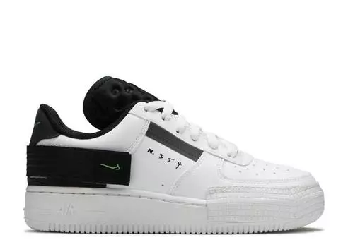 Кроссовки Nike AIR FORCE 1 TYPE GS 'WHITE BLACK VOLT', белый
