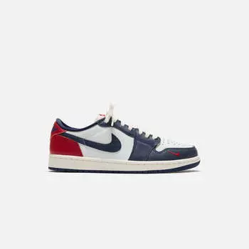 Кроссовки Nike Air Jordan 1 Low OG, цвет White/Gym Red/Midnight Navy/Neutral Grey/Sail/Muslin