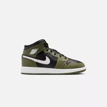 Кроссовки Nike Air Jordan 1 Mid, цвет Black/White/Medium Olive