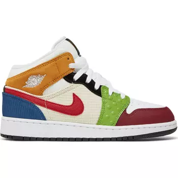 Кроссовки Nike Air Jordan 1 Mid SE GS, разноцветный