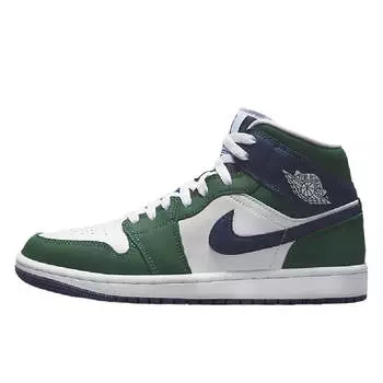 Кроссовки Nike Air Jordan 1 Mid SE, зеленый/белый/синий