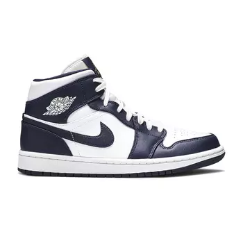 Кроссовки Nike Air Jordan 1 Mid, тёмно-синий/белый